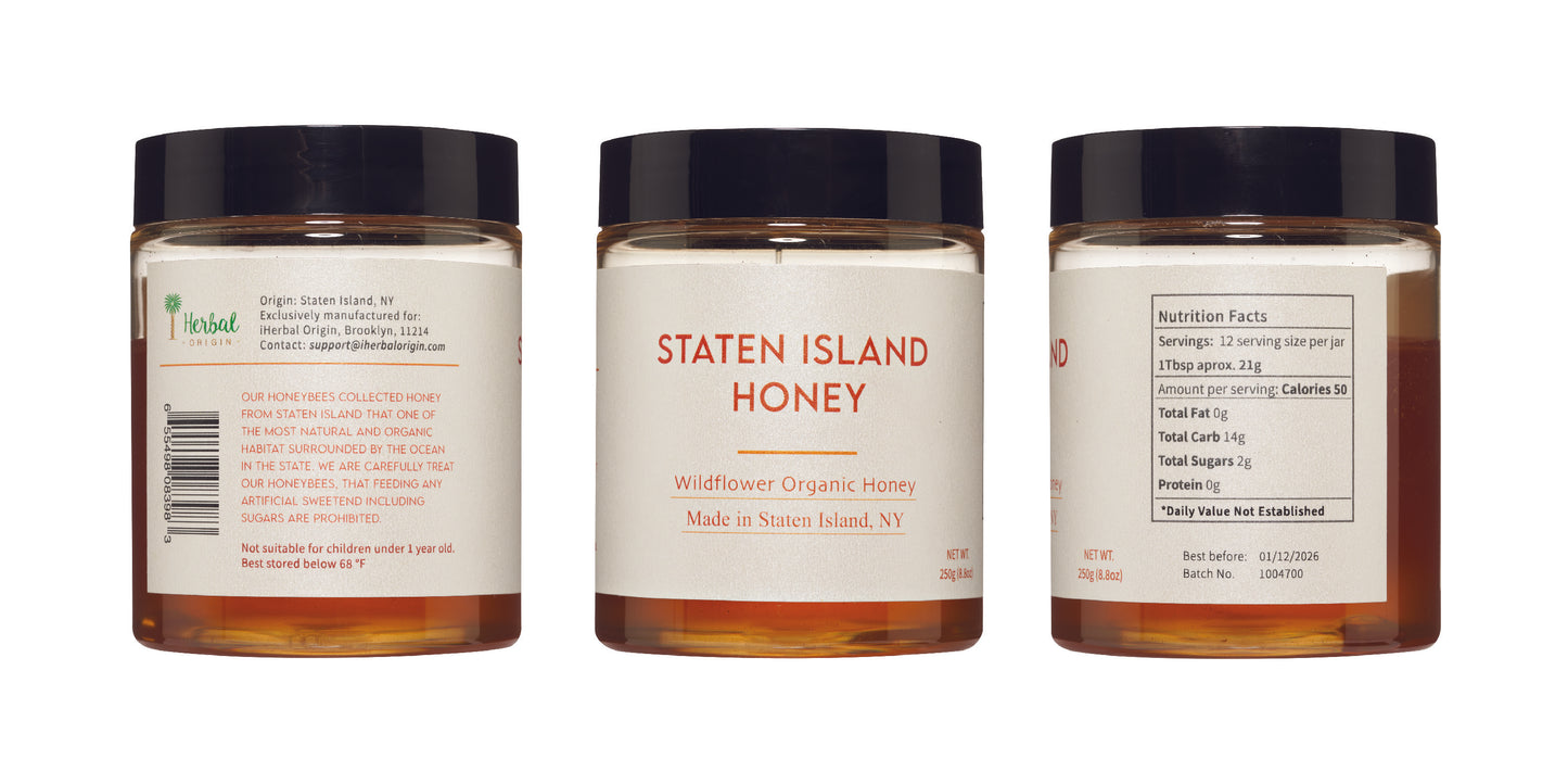 Staten Island Honey | Wildflowers Honey from Staten Island, NY | Pure Delicious Honey NET WT. 8.8oz (250g) & 4.2oz (120g)